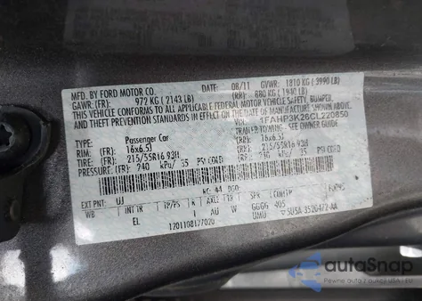 2012 Ford Focus Se z USA, uszkodzony, nr VIN 1FAHP3K26CL220850